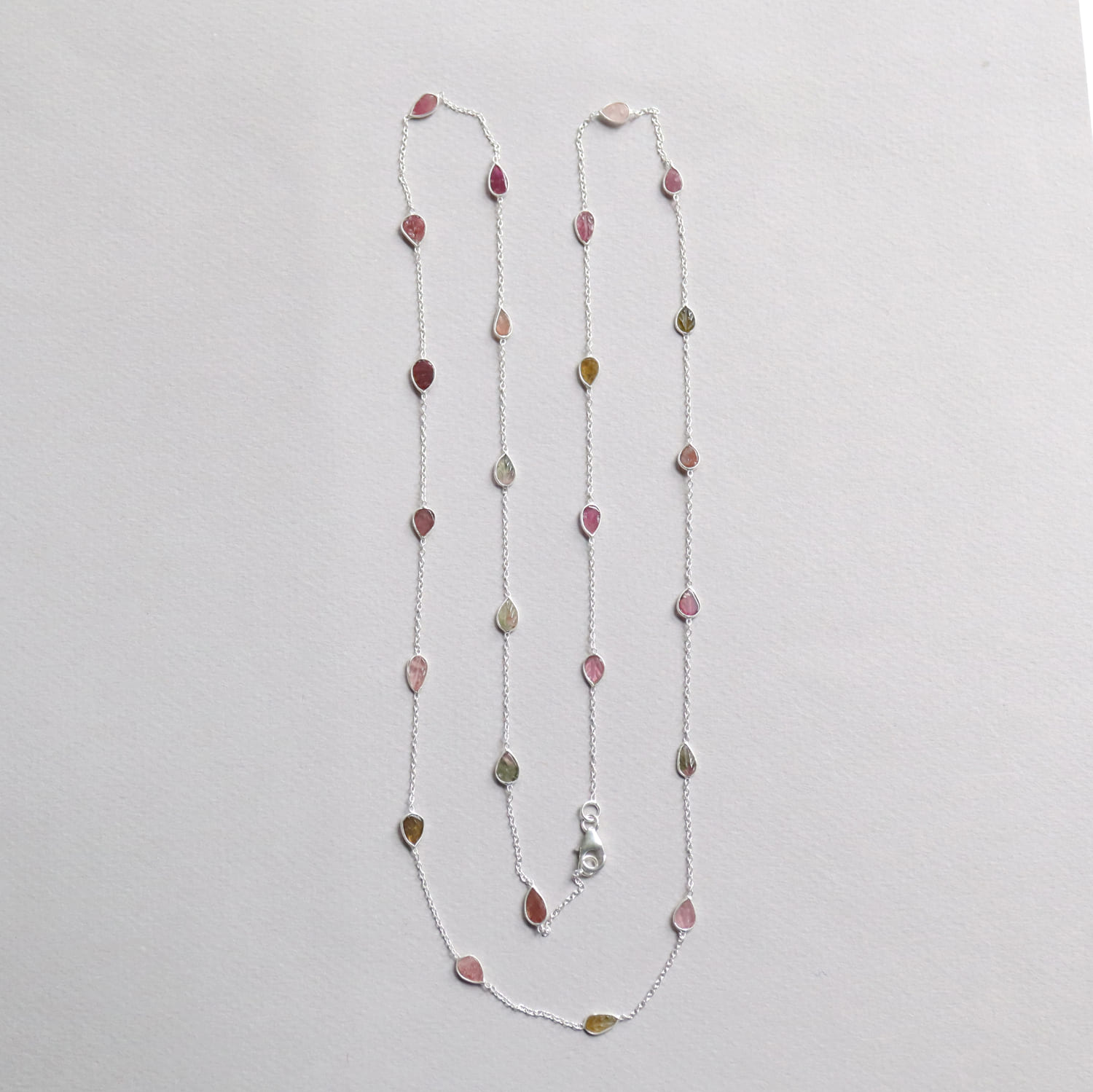 amphora / トルマリン シルバー ロングネックレス90cm Tourmaline silver necklace Jaipur jewelry