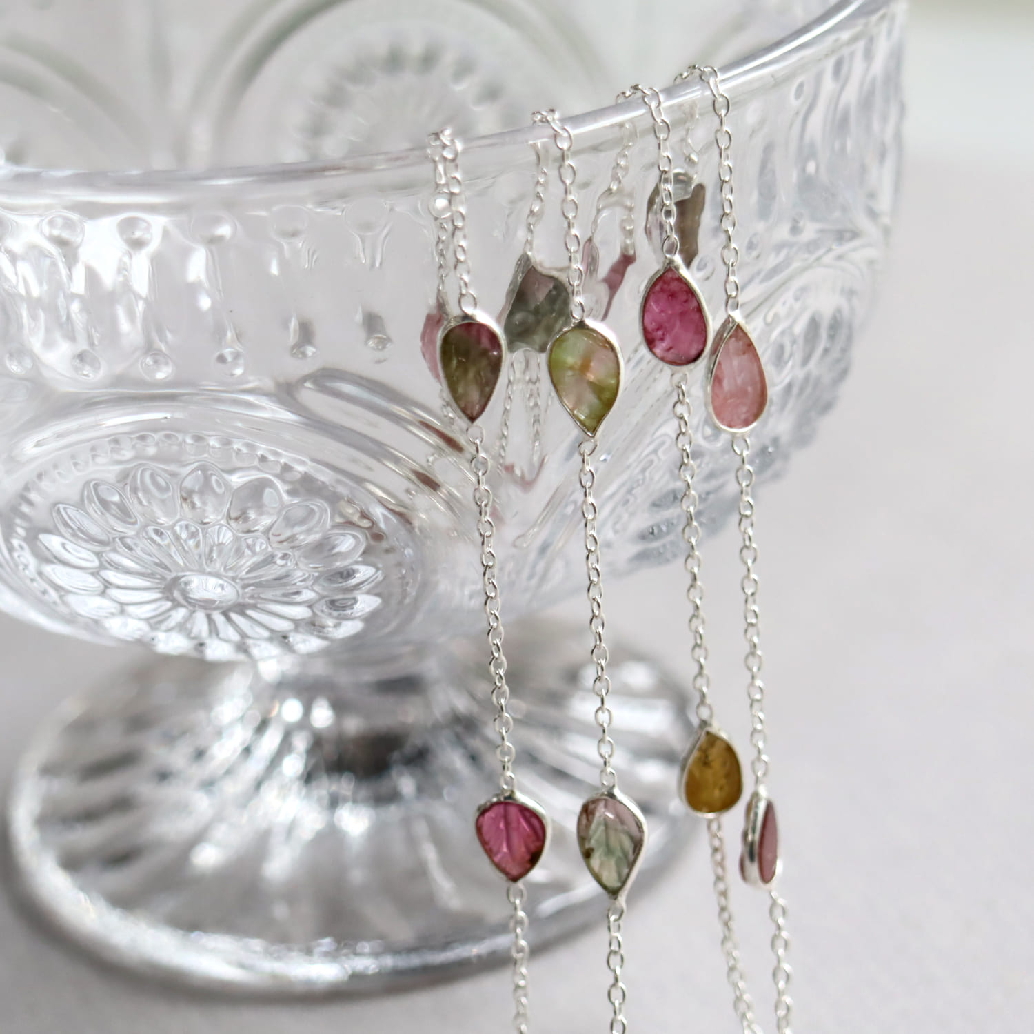 amphora / トルマリン シルバー ロングネックレス90cm Tourmaline silver necklace Jaipur jewelry