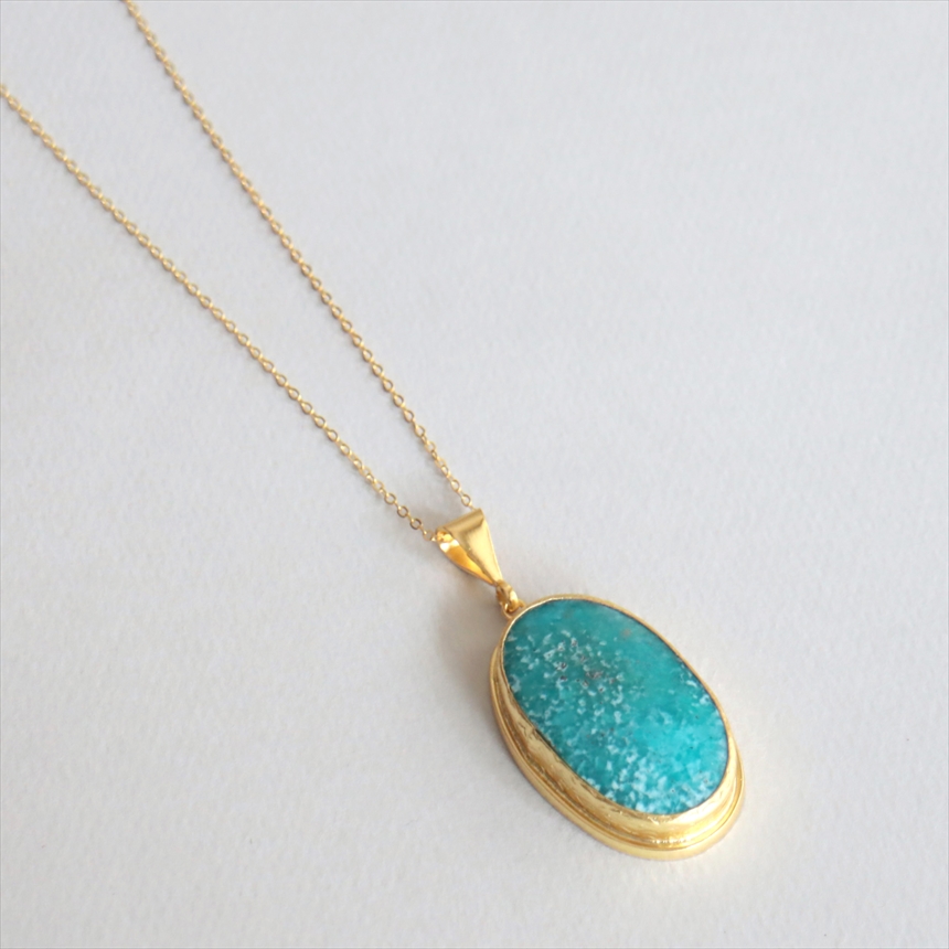 ターコイズ ペンダントトップ K18 × ターコイズ ペンダントトップ K18